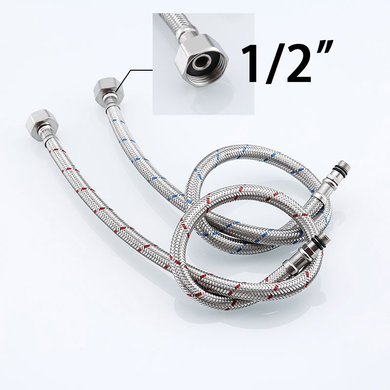 Badkamer en keuken kraan connector slang rvs kraan flexibletube pijp Sanitair Slang 2 stuks: 1-2