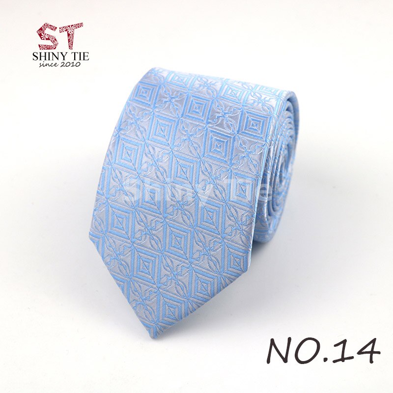 Menns polyester slips formell 7cm stripete hals slips business svart blå vintage gravatas for bryllupsfest dress: 14