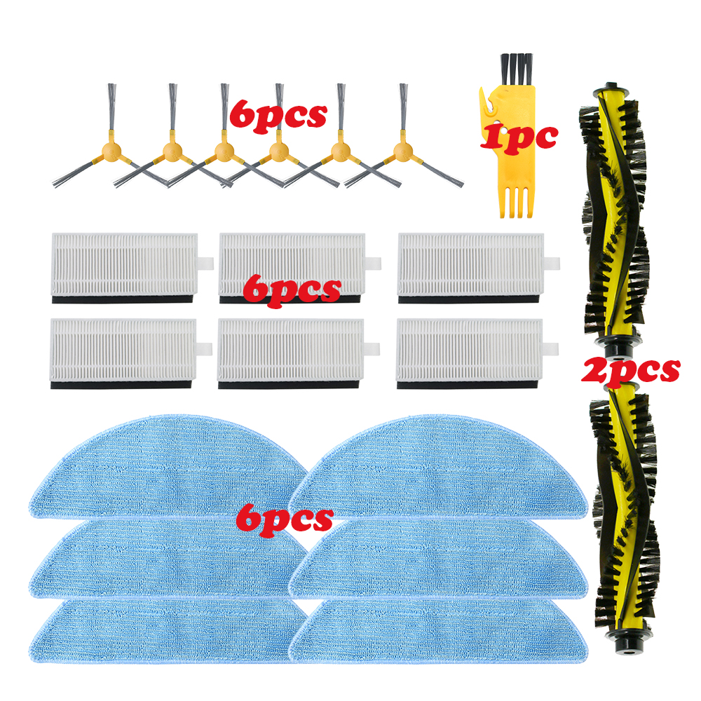 Side brush + Filter + Mop + Roller Brush for Mamibot Exvac660 650 Robot Vacuum Cleaner Replacement Kit: Pink
