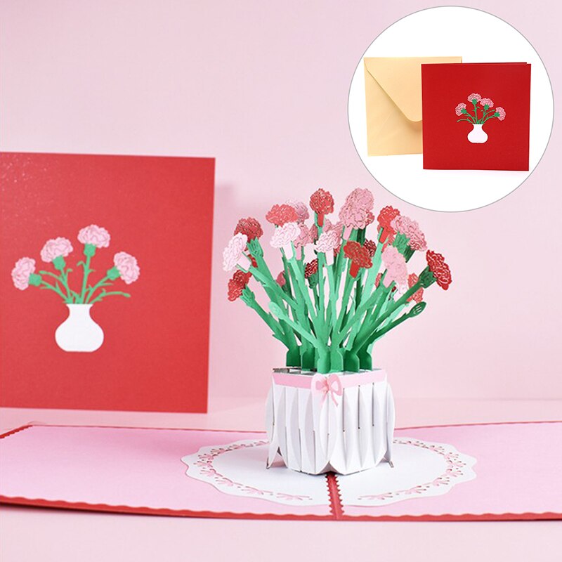 3D Mother's Day Pop Up Card Flowers Card Thank you Greeting Card Love Mom