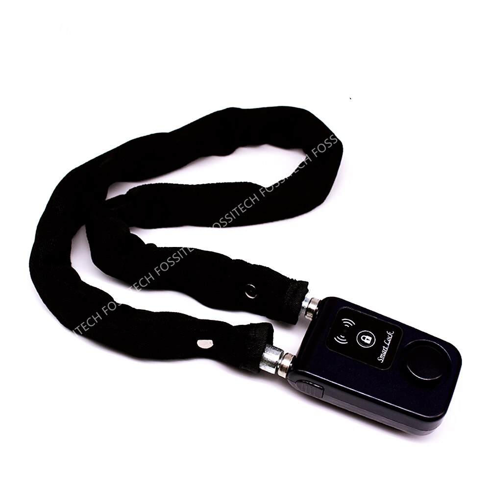 Mobile Phone App Control Smart Chain Lock Waterproof Anti-theft Bicycle Scooter Motorcycle Helmet Bluetooth Lock 110dB Alarm: Black Chain Lock