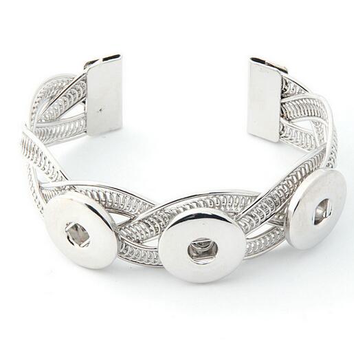 Goud Zilver Bangles 18mm Snap Armband Metalen Drukknoop Bedels Sieraden Armband Voor Vrouwen