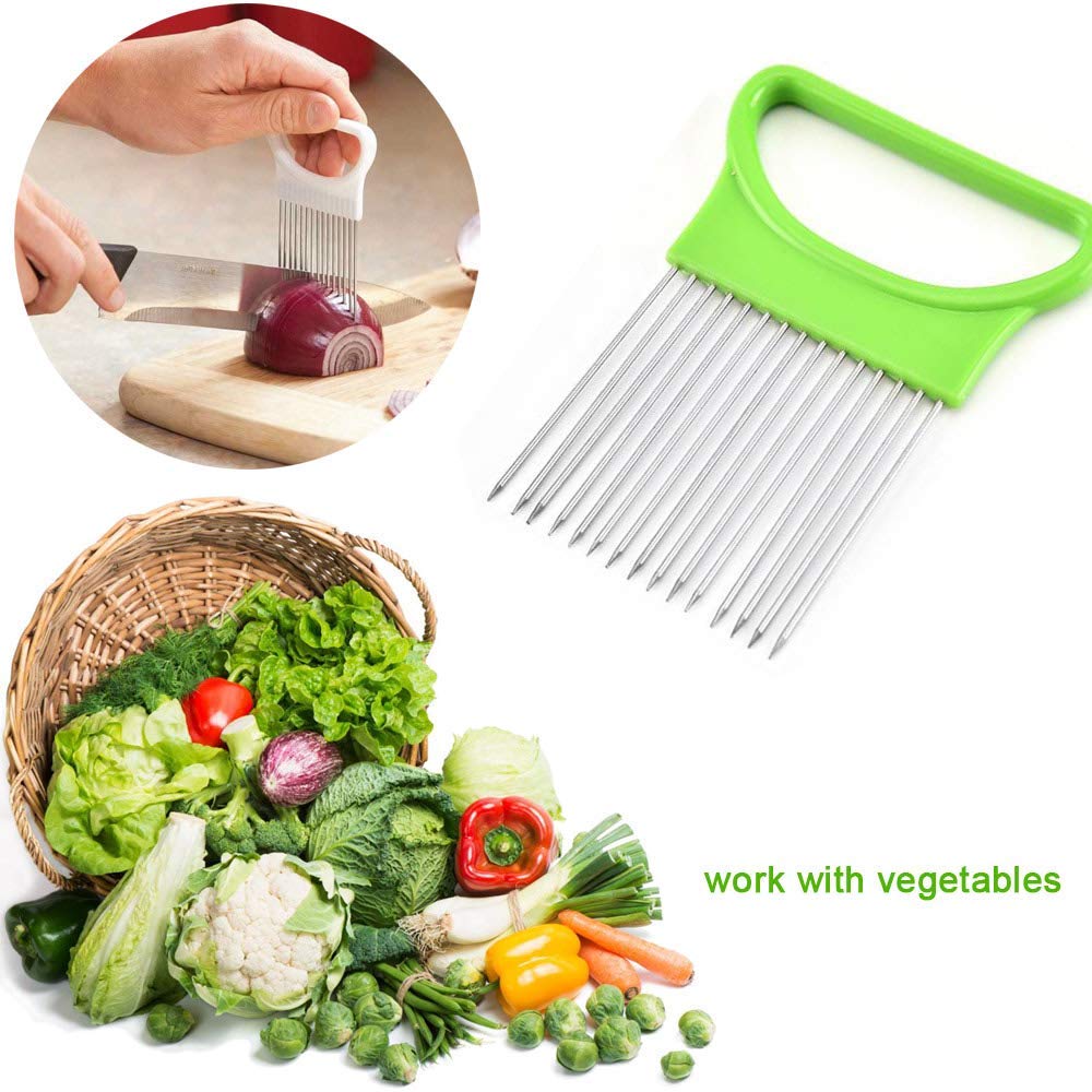 Zwiebel Halfter Gemüse Helfer Kartoffel Cutter Schneidemaschine Gerät Edelstahl Gabel schneiden Küche Werkzeug Hilfe Gerät Schneiden Zerhacker