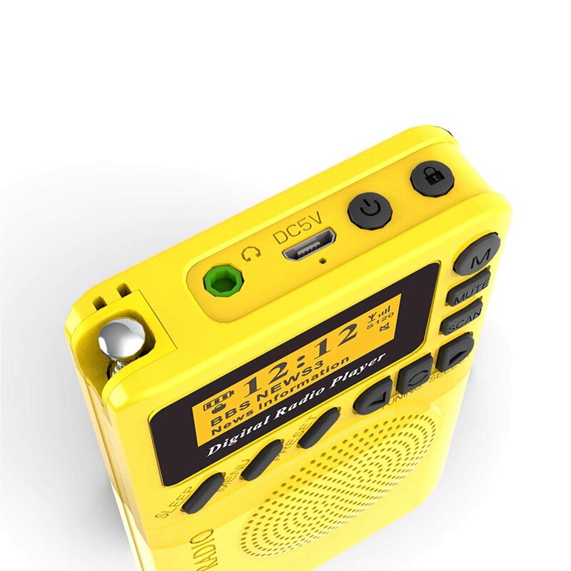 DAB FM Radio Digital Radio, Mini Portable Handheld Radio, High Sensitivity Whip Antenna, Support SD Card MP3 Playback Function