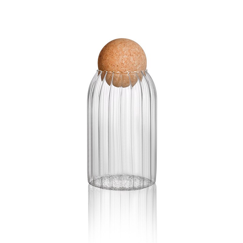 Tarro de cristal con tapa botella de almacenamiento de cocina jarras con corcho especias/café, cereales organizador contenedor latas especias para condimento tanque: 700ml