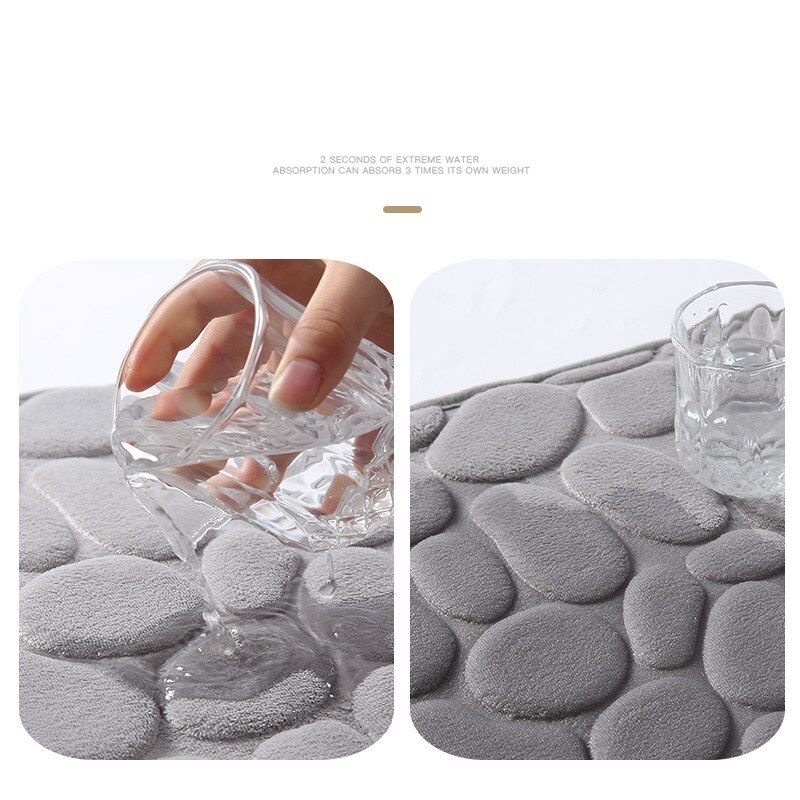 Alfombrilla de adoquines en relieve para baño, alfombra antideslizante para el suelo del baño, de espuma viscoelástica gruesa