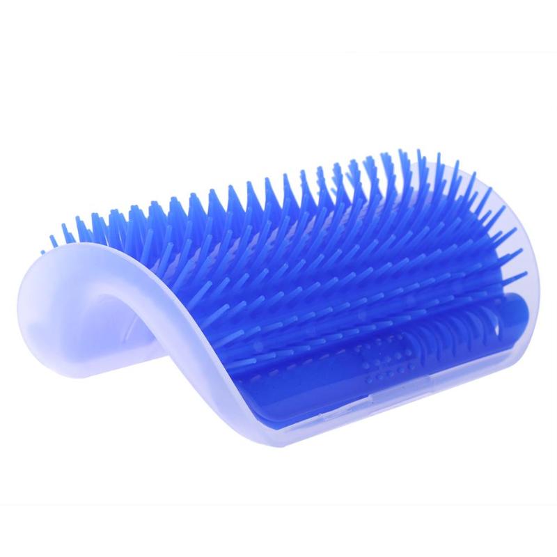 Cepillo rascador de esquina extraíble para gato, peine de masaje para eliminación de pelo de mascotas, artículos para gatos y mascotas: Azul