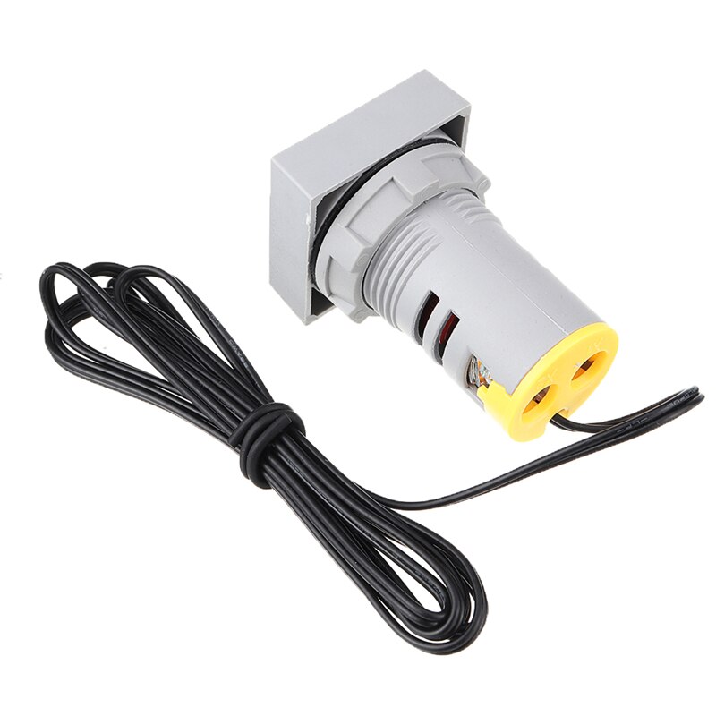 Mini Crystal Film Square LED Digital Thermometer Signal Light AC 50-380V 220V Temperature Meter Indicator -20-200 1m Sensor