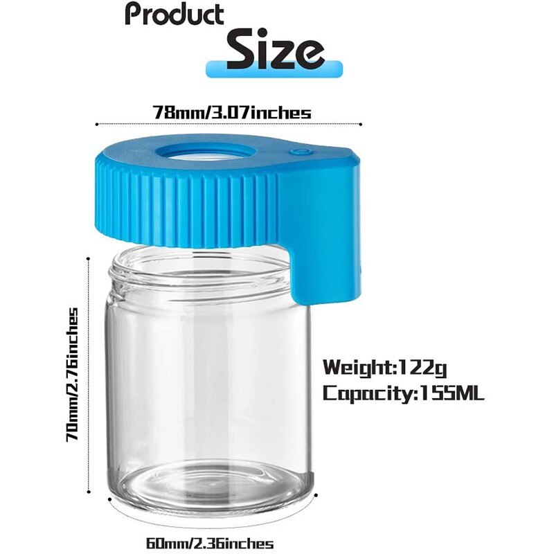LED glass luminous jar, transparent frosted storage box, storage tank