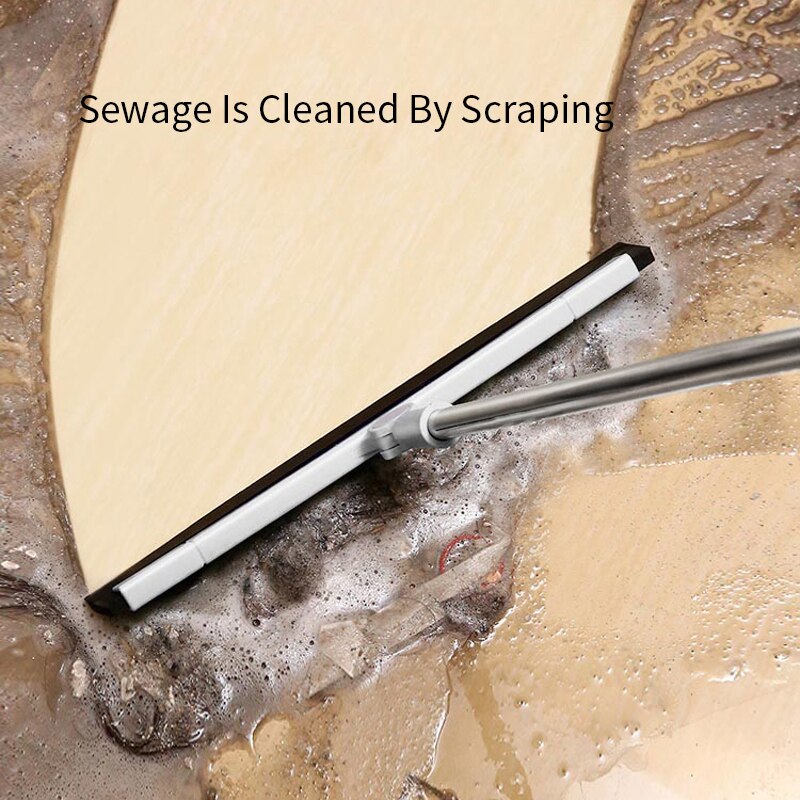 Wiper Mop 180° Magic Broom Floor Brush Scrub Brush with Adjustable Long Handle Scrubber with Stiff Bristles for Tile Cleaning