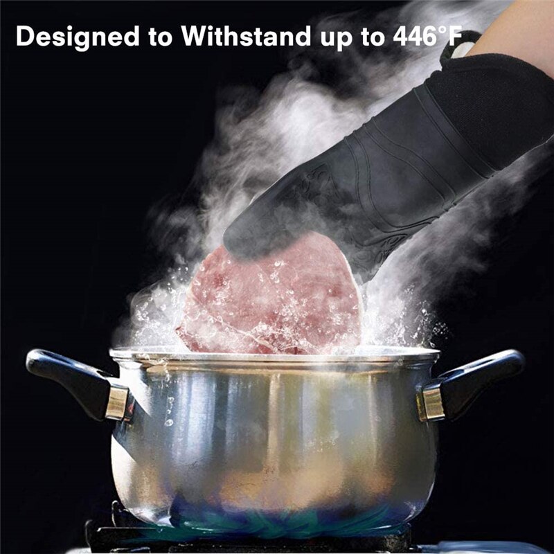 GEEKHOM Ofen Handschuhe Hitze Beständig Silikon Handschuhe Ofen Handschuhe Küche Kochen BBQ Grill Backen Grillen Topflappen Handschuhe