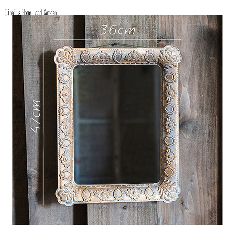 handcrafted classic antique french gold rectangle mdf wall mirror