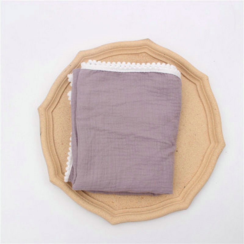 Baby Blanket Newborn photography Children's Cotton Muslin Wrap Sleeping Items Receiving Blankets Baby Stuff for Newborns: Purple