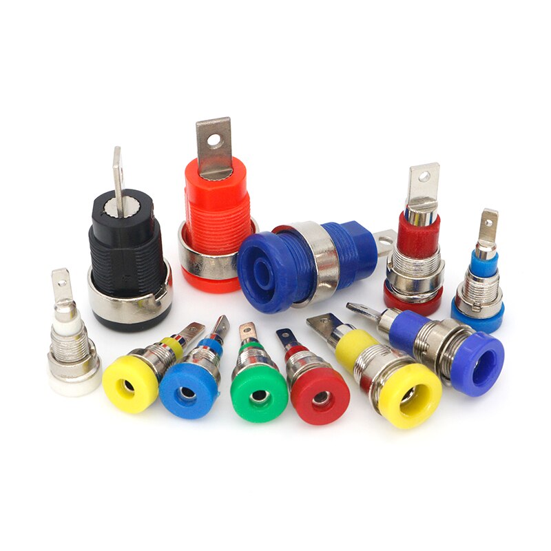 5Pcs Brass 2mm Banana Female Jack Chassis Panel Mount Socket Connector for Non-Shrouded Banana Plug