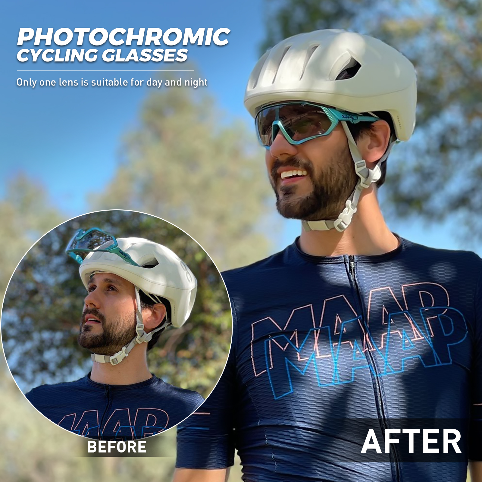 Kapvoe fotochromowe okulary przeciwsłoneczne na rower mężczyźni kobiety Sport Road Mtb rower górski okulary rowerowe okulary rowerowe okulary gogle