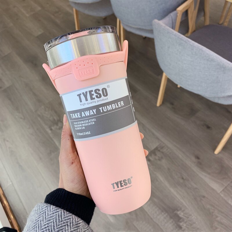 Tyeso kop termokolbe dobbelt rustfrit stål kaffekrus fortykket stor bil termokrus rejse termokop termokrus til