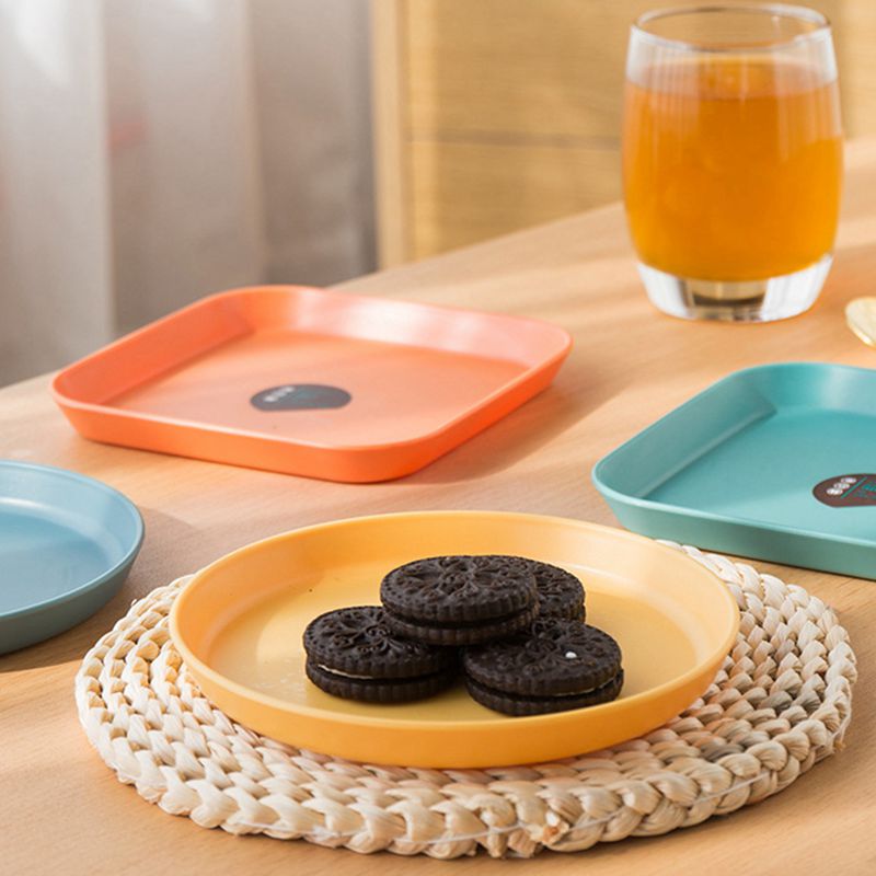 6Inch Small Dish Salted Vegetable Plates Desktop Spitting Bone Dish Snack Fruit Cake Dish Dining Table Garbage Dish Round/Square