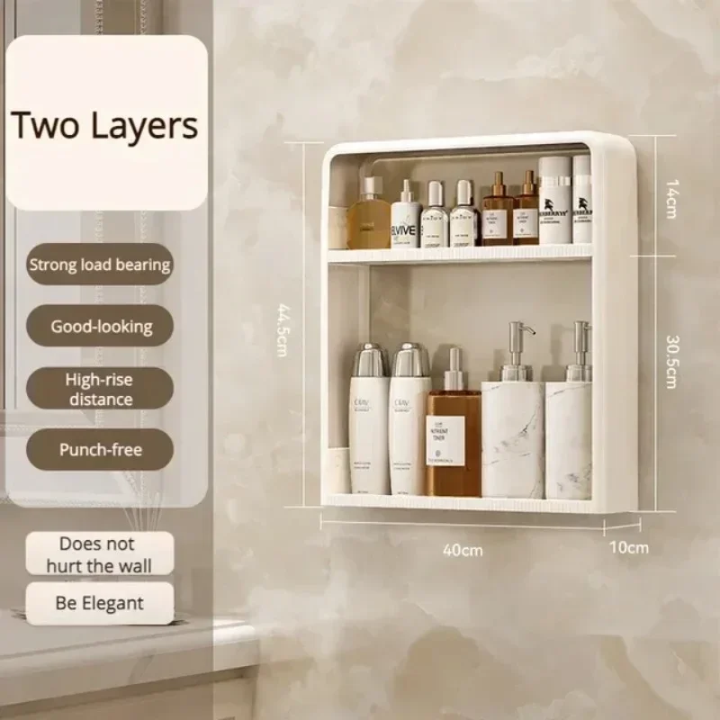 Wall Mounted Storage Shelves Kitchen Cabinet Seasoning Sorting Rack Bathroom Organizer Shelf Home Miscellaneous Storage Racks: Bronze