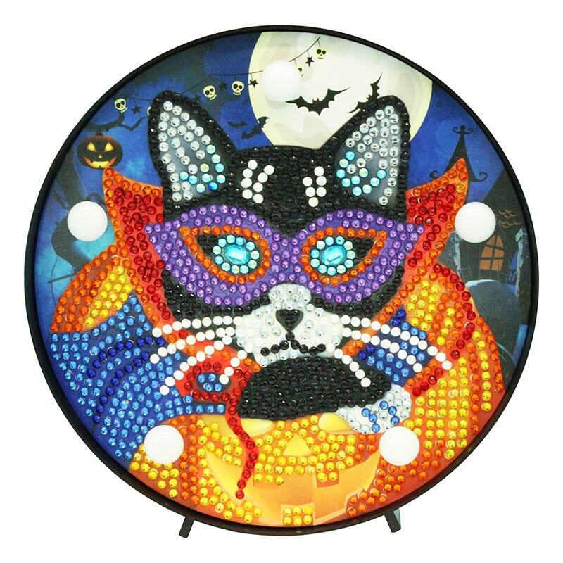 Homfun diamant maleri led lampe lys mandala 5d diamant broderi landskab rhinestones diy diamant jul halloween: Zxd 070