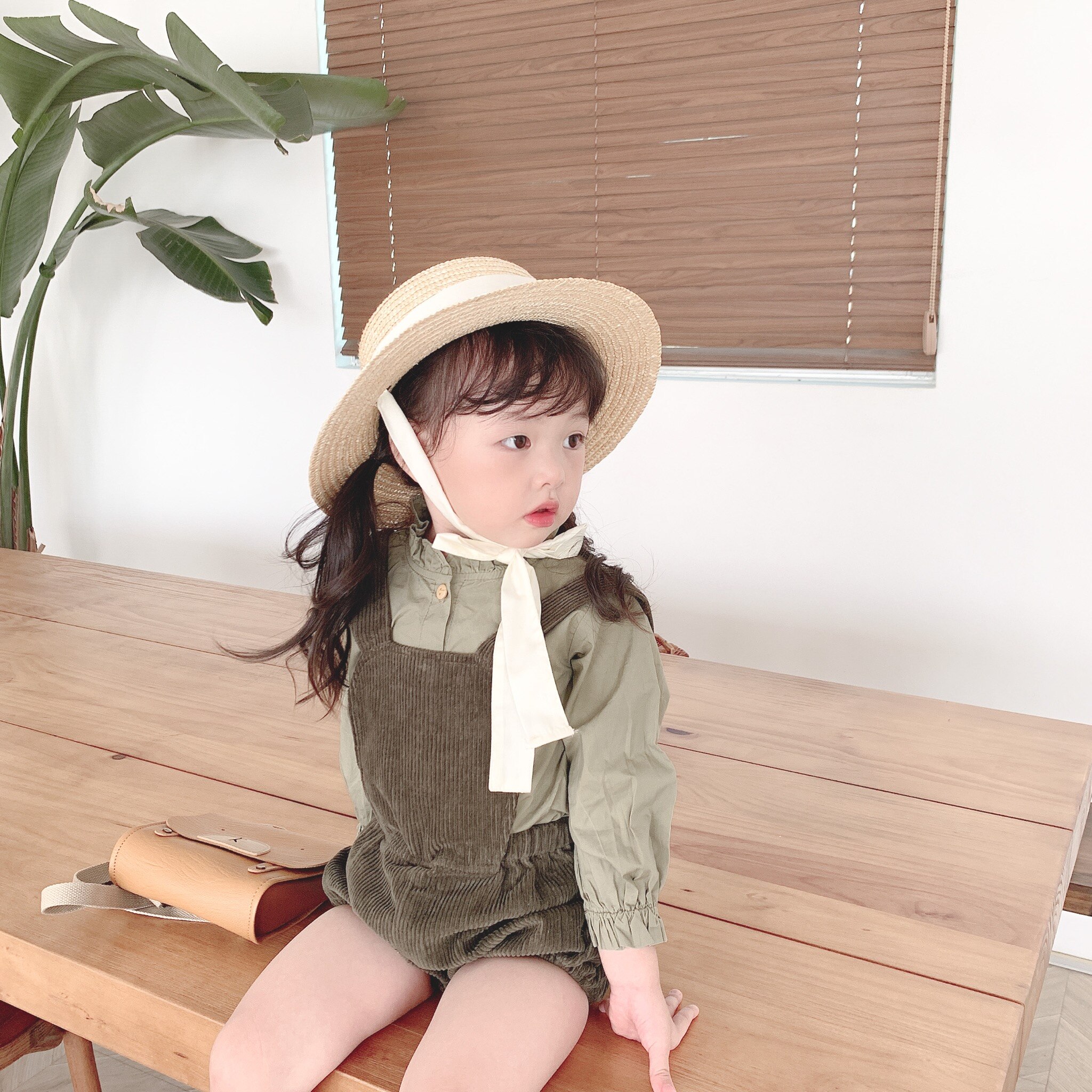 Hop flambant neuf automne hiver enfants salopette Gor garçons filles mignon velours côtelé pantalon bébé enfant vêtements