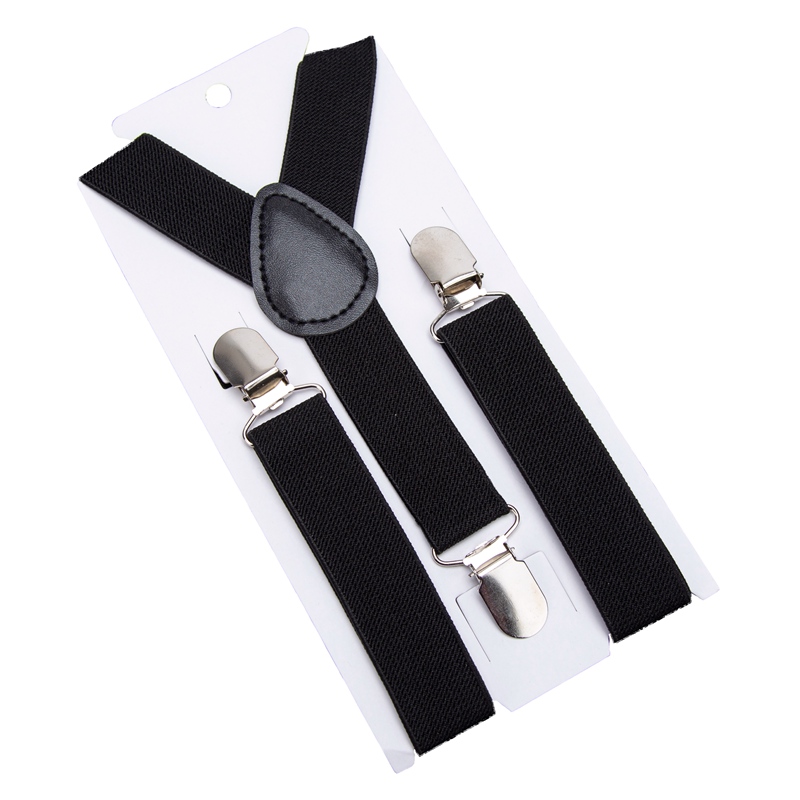 Soild Kleur Kinderen Riem Baby Jongens Meisjes Kleurrijke Bretels Clip-on Y-Back Bretels Strikje Elastische Kids verstelbare: Black