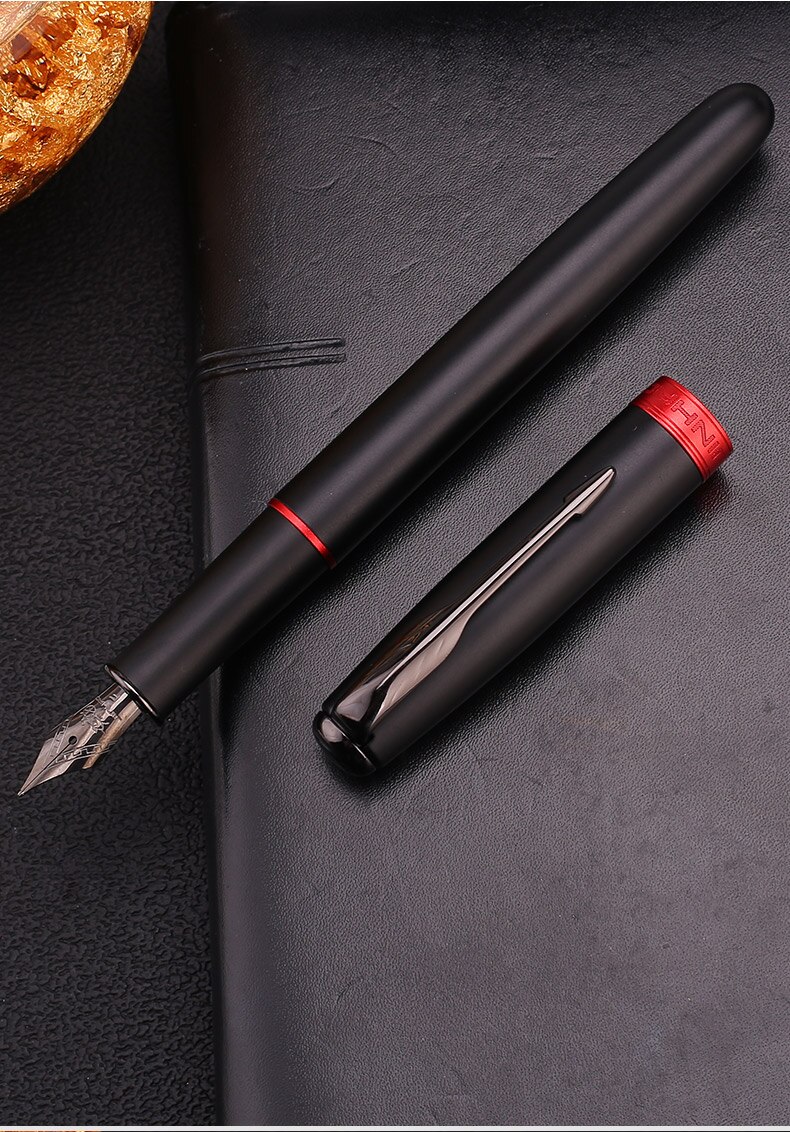 Jinhao Fountain Pen Luxury Bronze Ink Pens Metal Golden Clip Pens Office: 601hongyunhei