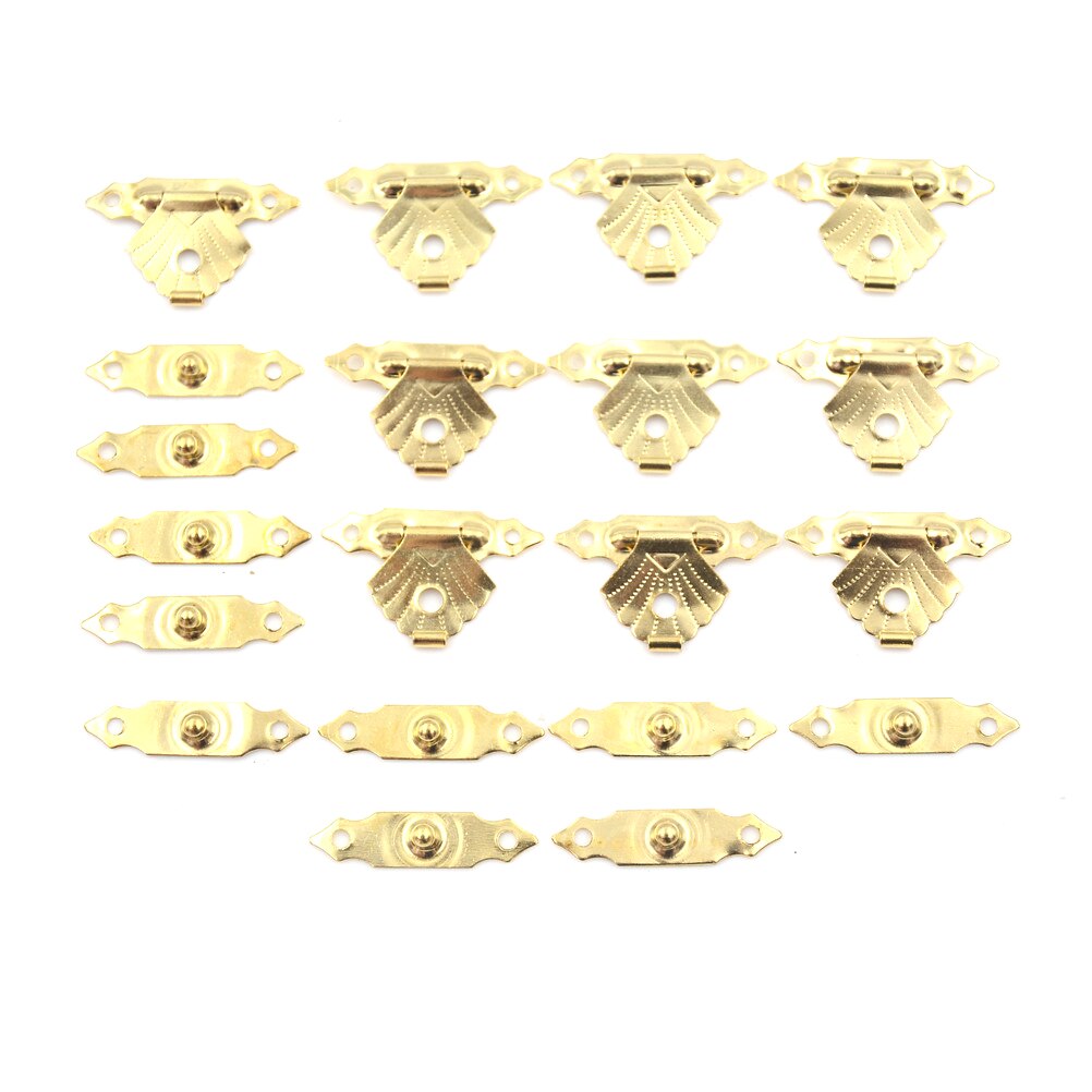 10Pc Mini Antieke Ijzeren Plaat Houten Case Hasp Sieraden Geschenkdoos Decoratieve Hasp Klink Voor Thuis Finuture Gesp Sluiting lock