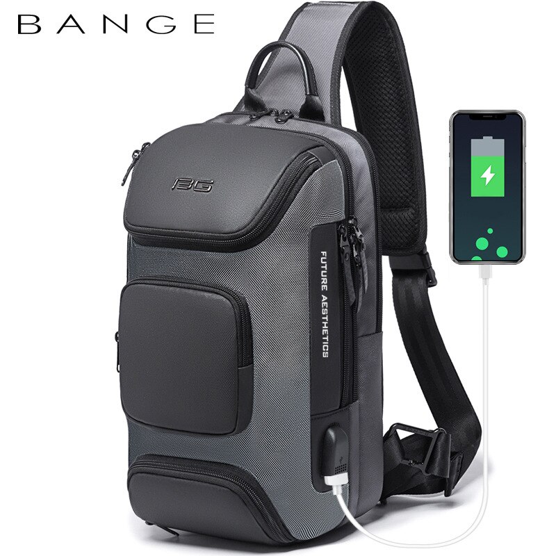 Xiaomi Cross Body Shoulder Sling Bag Waterproof USB Charging Chest Packs Men Sports Outdoor Leisure Crossbody Trip Pack