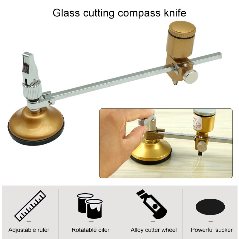 Glassnijder,400 mm verstelbare kompassen Type glazen cirkel