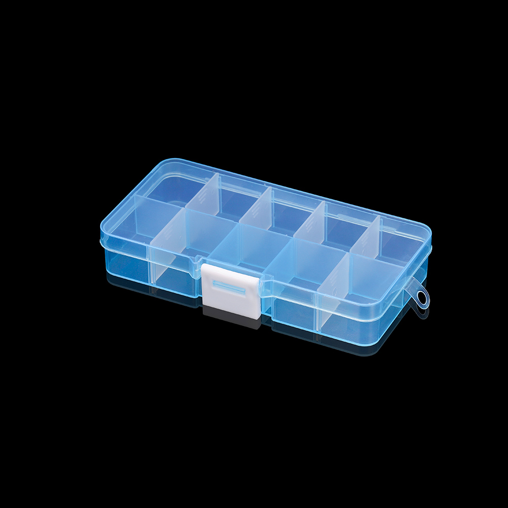 10 Slots Adjustable Clear Plastic Rectangle Storage Box Case Holder Craft Organizer Beads Jewelry Container For Jewelry Storage: Yellow