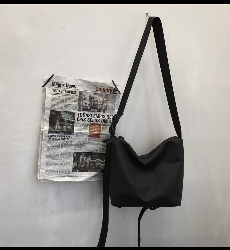 Bolsa de ombro feminina grande-capacidade saco do mensageiro marca de moda meninos saco casual simples mulher diagonal estudante saco de desporto ginásio: Black