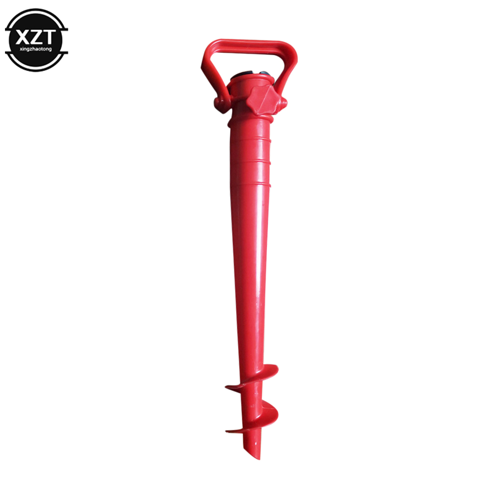 Support de pêche pour plage et soleil, équipement de pluie, jardin, parasol, injecteur au sol, support de parapluie à pointes, support commandé, 1 pièce: Rouge