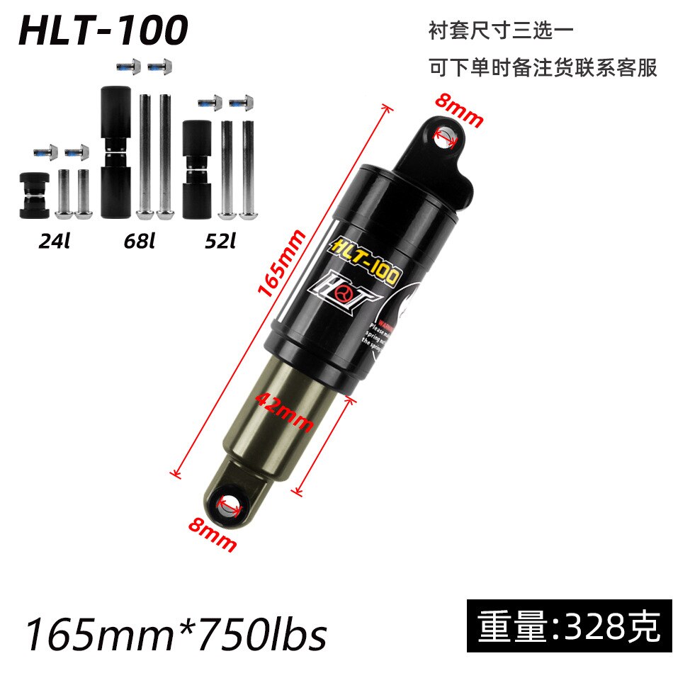 Hlt -100 125mm*850bl 150mm*1000bl polkupyörän öljy jousi iskunvaimennin mountain iskunvaimennin maantie maastopyörä iskunvaimennin: 165 750