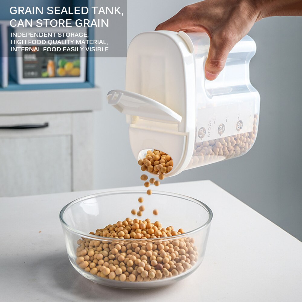 Tanque dispensador de almacenamiento de cereales, contenedor hermético de arroz, caja de almacenamiento de alimentos para cereales gruesos, granos, arroz, latas selladas