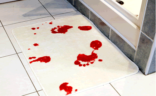 A Blood Bath Bath Mat Blood Footprints Non-slip Mat Blood Carpet Bathroom Products