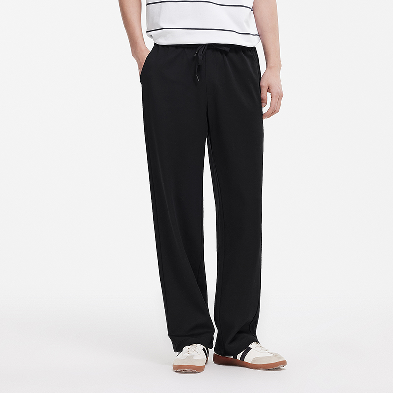 Semir pantalones casuales hombres sueltos pierna recta pantalones de punto verano sensación fresca 2025 nuevos pantalones largos cintura elástica versátil