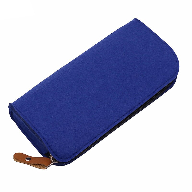 Felt pencil case Fountain pen apple pencil case Ballpoint pen cute pencil cases Gel pen chool pencil case kawaii pencil case: Sapphire blue