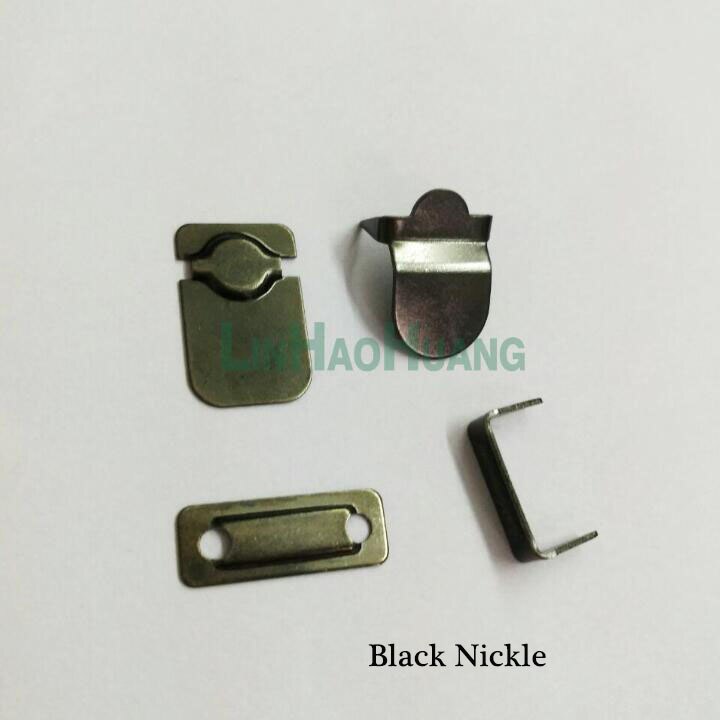 60 sæt/parti 4- -delte buksekroge metal messing knapper sølv nikkel / sort nikkel / bronze farve 2015091002: Sort nikkel