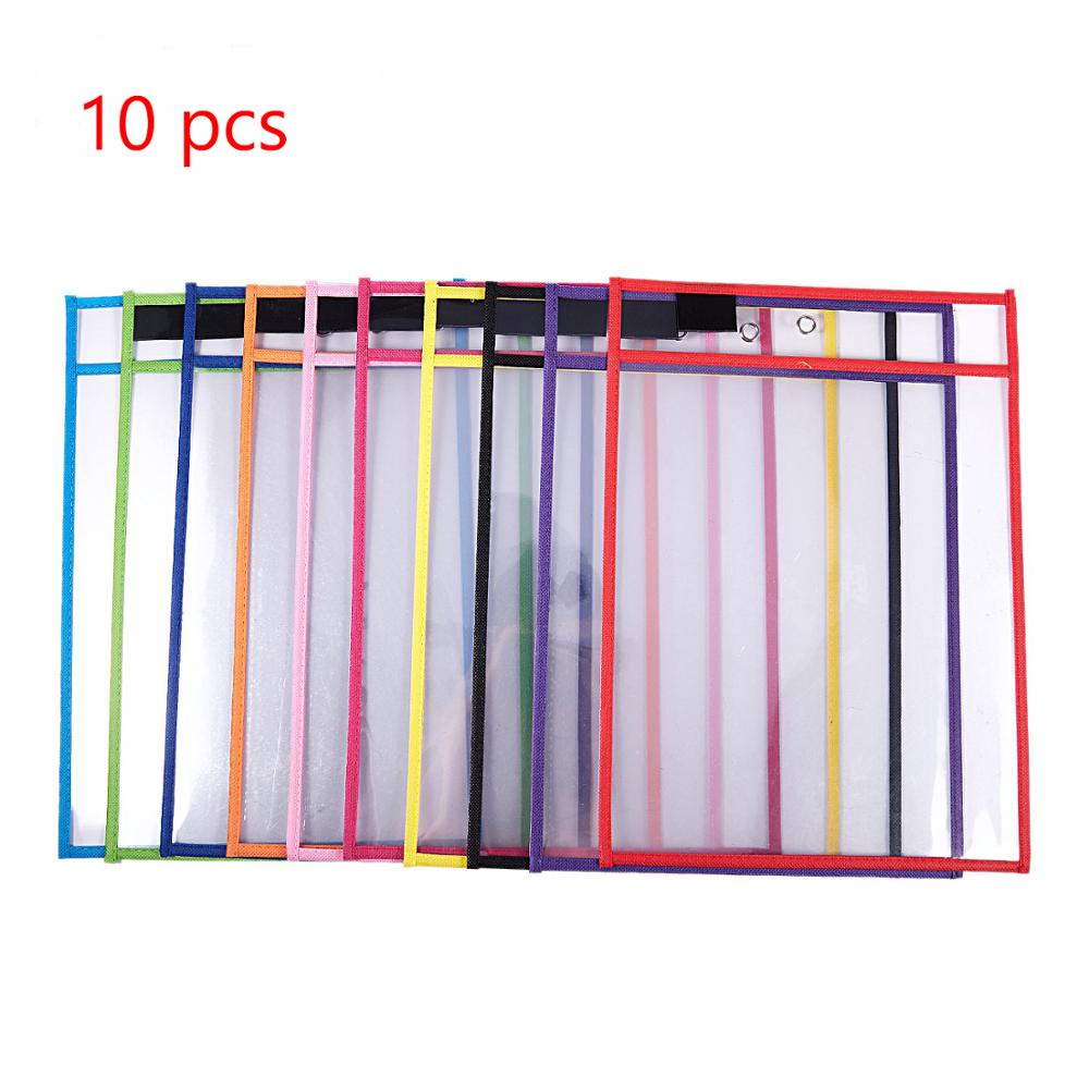 10Pcs Multicolored Dry Erase Pockets School Supplies for Teachers,Reusable Dry Erase Pockets,Dry Erase Sheets,Teaching Supplies: Default Title