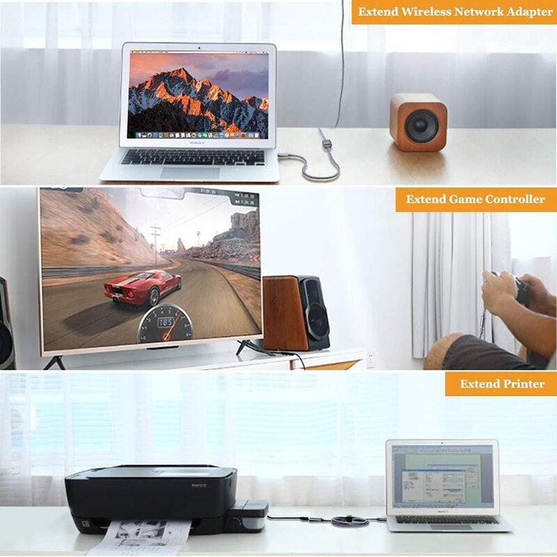 Extensor de Cable USB 3,0 macho a hembra, Cable de datos para PC, TV, teclado, impresora, cámara, ratón, SSD, Cable de extensión de velocidad rápida