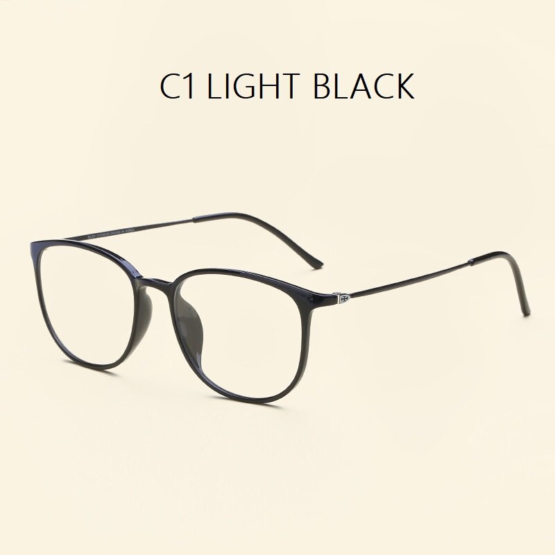 width-136 Ultra light plastic steel tungsten precription thin legs computer goggle women men brand eyeglasses frames female: C1 LIGHT BLACK