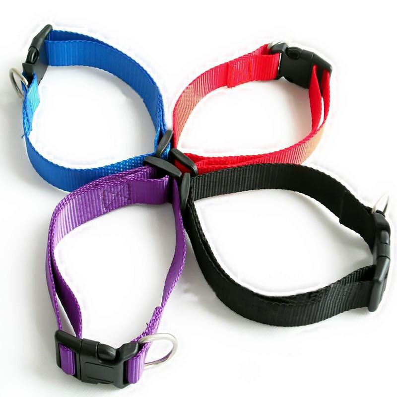 Pet Adjustable nylon dog collars Puppy Dogs Cat Neck Collar Solid Color Chihuahua Puppy nylon Collars
