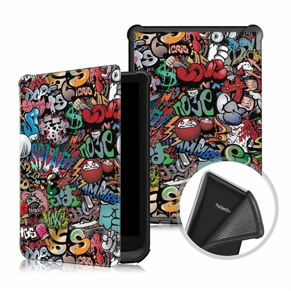 Beschermhoes Voor Pocketbook 616/627/632 Ereader Tpu Back Case Funda Voor Portemonnee Aanraking Lux 5 Basic 4 Lux 2 Cover Hoesje: Graffiti