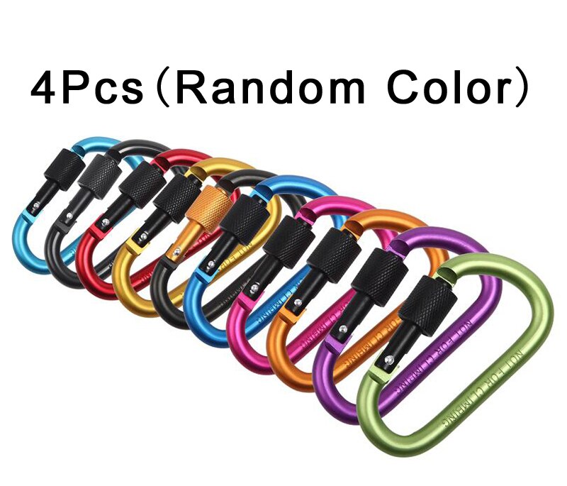 4Pcs Carabiner Travel Kit Camping Equipment Alloy Aluminum Survival Gear Camp Mountaineering Hook Outdoor Carabiner GYH: PURPLE