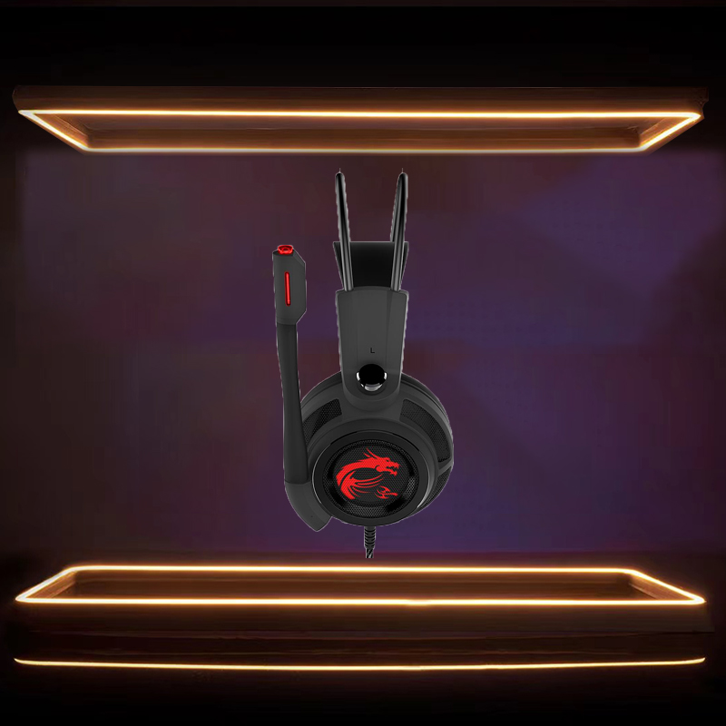 Msi  ds502 gaming-headset, ergonomisches, kabelgebundenes gaming-headset mit led-beleuchtung, mikrofon, rgb-beleuchtung, geräuschunterdrückung und hifi- 7.1 für laptop- und pc-gamer