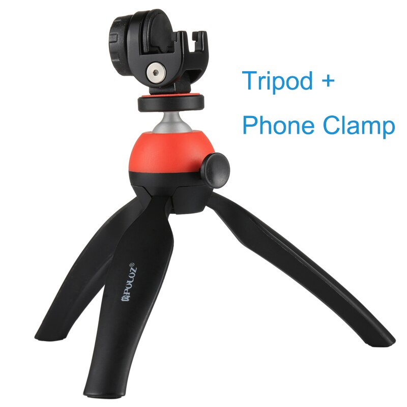 PULUZ 360 Grad Rotation Panorama Kopf Stativ Bluetooth Remote Panorama Fotografie Mit Fernbedienung Montieren Telefon Klemme: Red Tripod Clamp