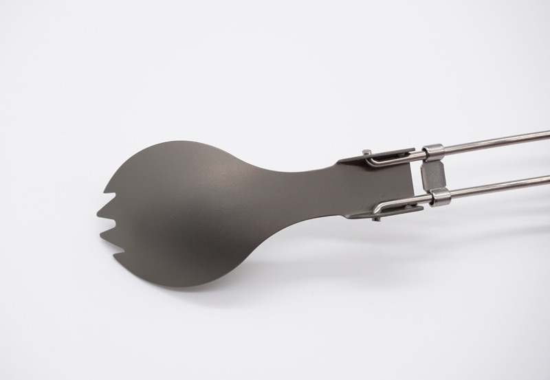 Apg titanium spork hopfällbar sked gaffel utomhus camping servis middag bestick redskap sked