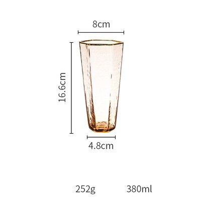 1 st kinglang hexagonalt glas genomskinligt champagneglas bägare hem vattenglas rödvinsglas kopp: C