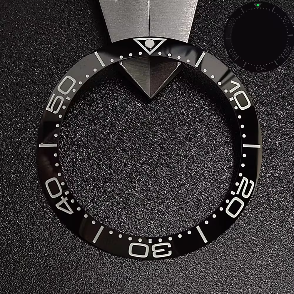 Lunetta dell'orologio 39,3 * 31,7 o 40,7 * 32,7 mm Lunetta sostitutiva Anello con inserto in ceramica inclinata Celebrità Orologio Sostituzione degli accessori: marrone