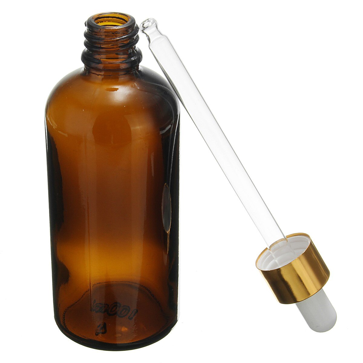 Kicute 1pc 30 50 100ml bärnstensfärgade glasflaskor tomma eterisk olja dropper ögon aromaterapi laboratorieflaska lab brevpapper